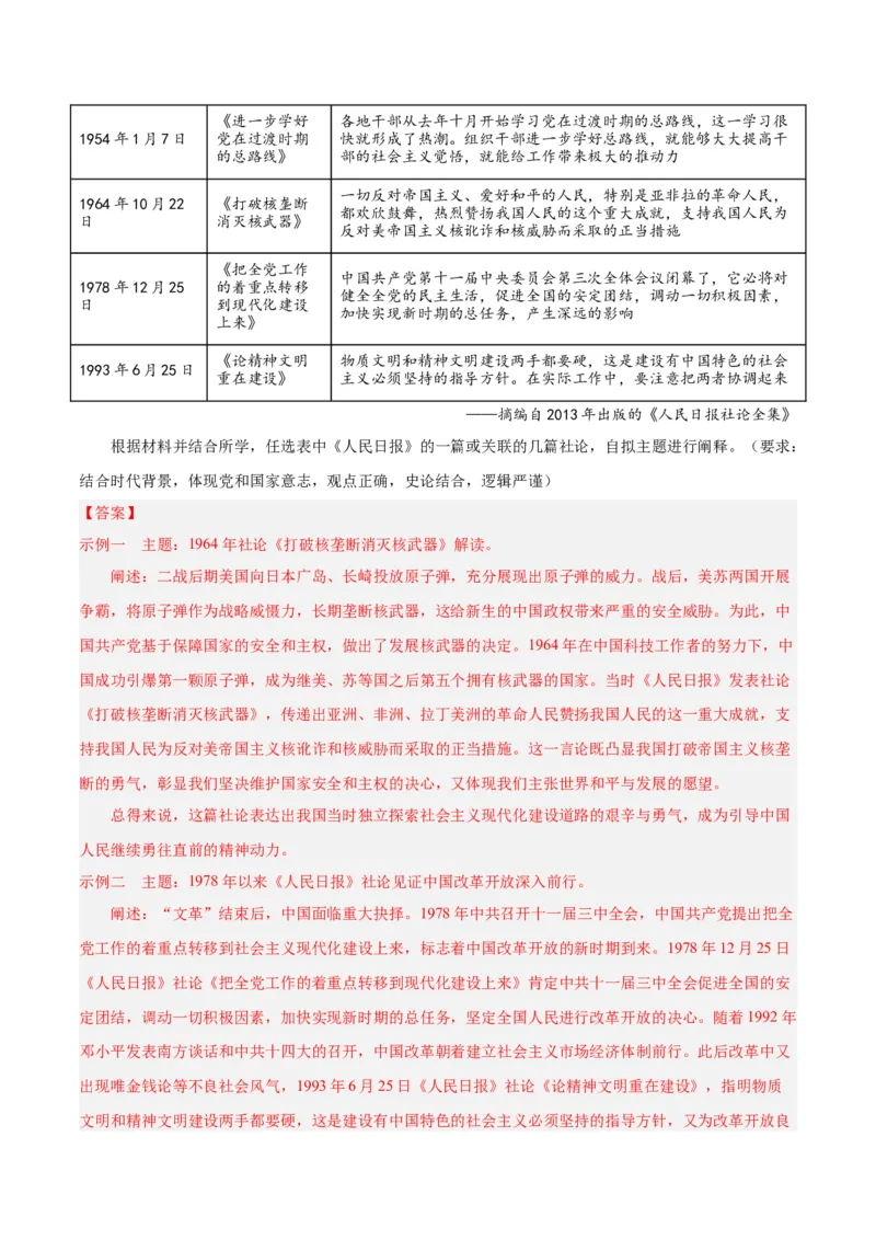 考点巩固卷10改革开放和社会主义现代化建设新时期（解析版）_07高考历史_2025年新高考资料_一轮复习_2025年高考历史一轮复习考点通关卷（新高考通用）