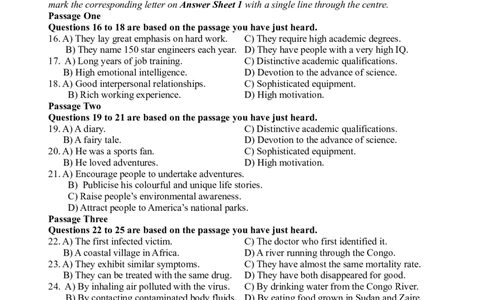 2013年6月六级考试真题（一）_02.四六级真题+模拟题（0128）_六级真题+音频+解析(0128)_02.2013&mdash;2015六级旧题型_2013年06月六级