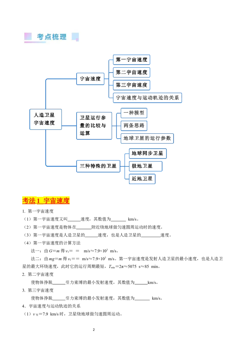 考点19人造卫星宇宙速度（核心考点精讲精练）-备战2024年高考物理一轮复习考点帮（新高考专用）（原卷版）_04高考物理_新高考复习资料_2024新高考复习资料_一轮复习资料