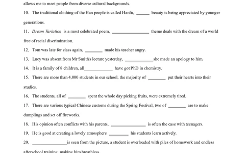 考点巩固卷06非限制性定语从句（解析版）_03高考英语_新高考复习资料_2025年新高考复习_2025年高考英语一轮复习考点通关卷（新高考通用）