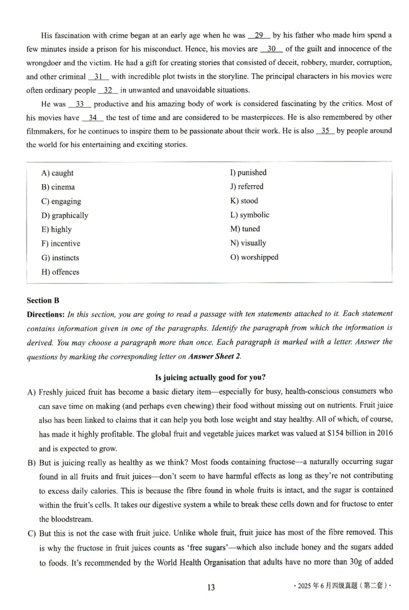 2025.06四级真题全3套(带书签)_02.四六级真题+模拟题（0128）_四级真题+音频+解析(0128)_03.2016&mdash;2025年新题型_2025年06月四级
