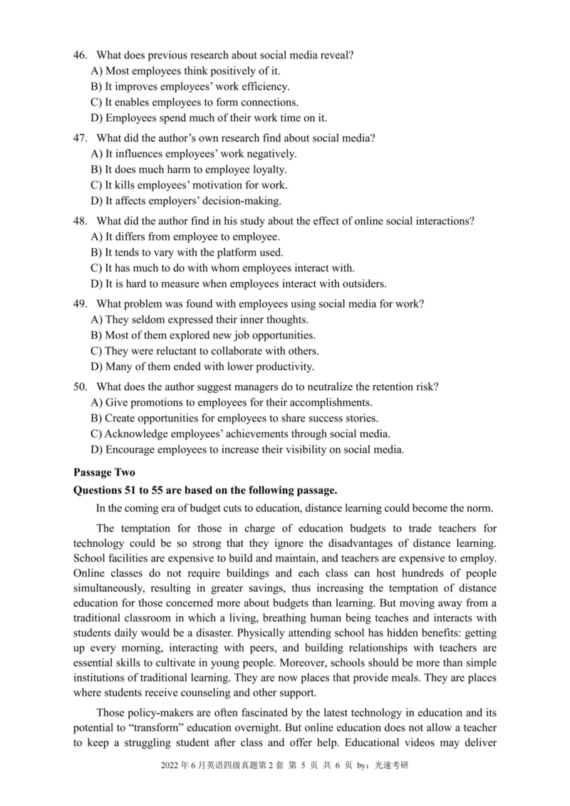 2022.06四级真题全3套(带书签)_02.四六级真题+模拟题（0128）_四级真题+音频+解析(0128)_03.2016&mdash;2025年新题型_2022年06月四级