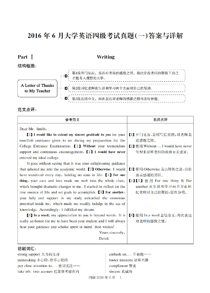 2016.06四级解析全3套(带书签)_02.四六级真题+模拟题（0128）_四级真题+音频+解析(0128)_03.2016&mdash;2025年新题型_2016年06月四级
