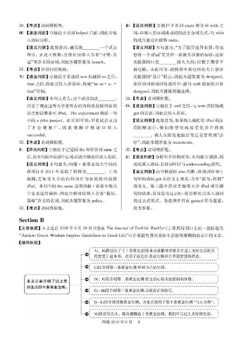 2016.06四级解析全3套(带书签)_02.四六级真题+模拟题（0128）_四级真题+音频+解析(0128)_03.2016&mdash;2025年新题型_2016年06月四级