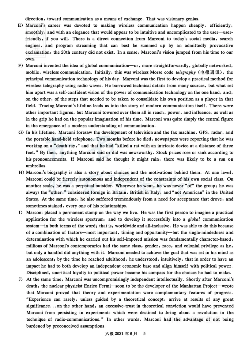 2021年06月英语六级真题（卷一）_最新更新，视频都在这_2026、6月四级速转存易和谐_四六级真题+资料包_六级真题_2021年06月六级真题及答案解析（完整版）