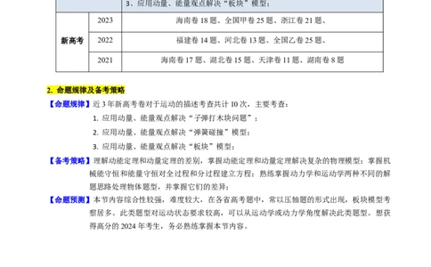 考点29动量和能量的综合应用（核心考点精讲+分层精练）-备战2024年高考物理一轮复习考点帮（新高考专用）（解析版）_04高考物理_新高考复习资料_2024新高考复习资料_一轮复习资料