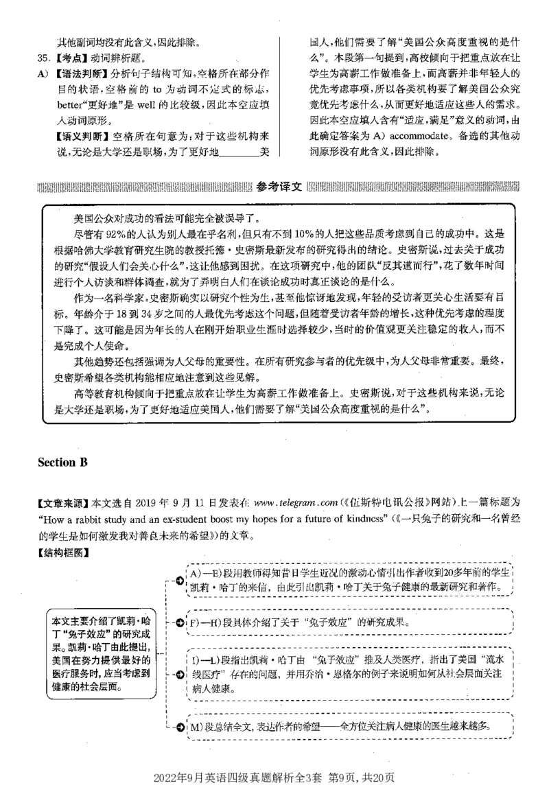 2022.09四级解析全3套(带书签)_02.四六级真题+模拟题（0128）_四级真题+音频+解析(0128)_03.2016&mdash;2025年新题型_2022年09月四级