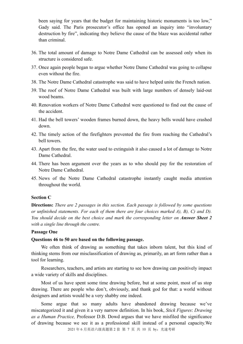 2021.06六级真题全3套(带书签)_02.四六级真题+模拟题（0128）_六级真题+音频+解析(0128)_03.2016&mdash;2025六级新题型_2021年06月六级