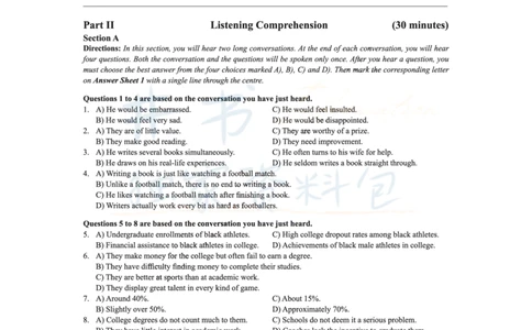 2017年06月大学英语6级（卷二）_最新更新，视频都在这_2026、6月四级速转存易和谐_四六级真题+资料包_六级真题_2017年06月六级真题及答案解析（全三套）