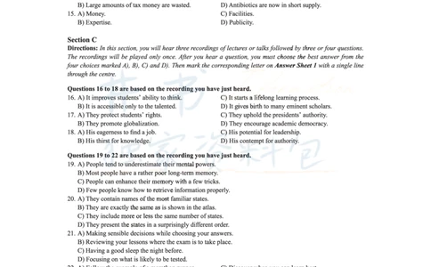2017年06月大学英语6级（卷二）_最新更新，视频都在这_2026、6月四级速转存易和谐_四六级真题+资料包_六级真题_2017年06月六级真题及答案解析（全三套）