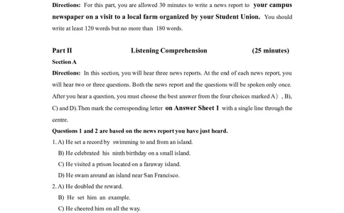 2019年06月四级真题全3套_02.四六级真题+模拟题（0128）_四级真题+音频+解析(0128)_03.2016&mdash;2025年新题型_2019年06月四级_2019.06四级真题word