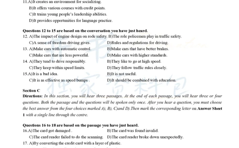 2016年6月大学英语四级考试真题卷2_最新更新，视频都在这_2026、6月四级速转存易和谐_四六级真题+资料包_四级真题_2016年6月CET4