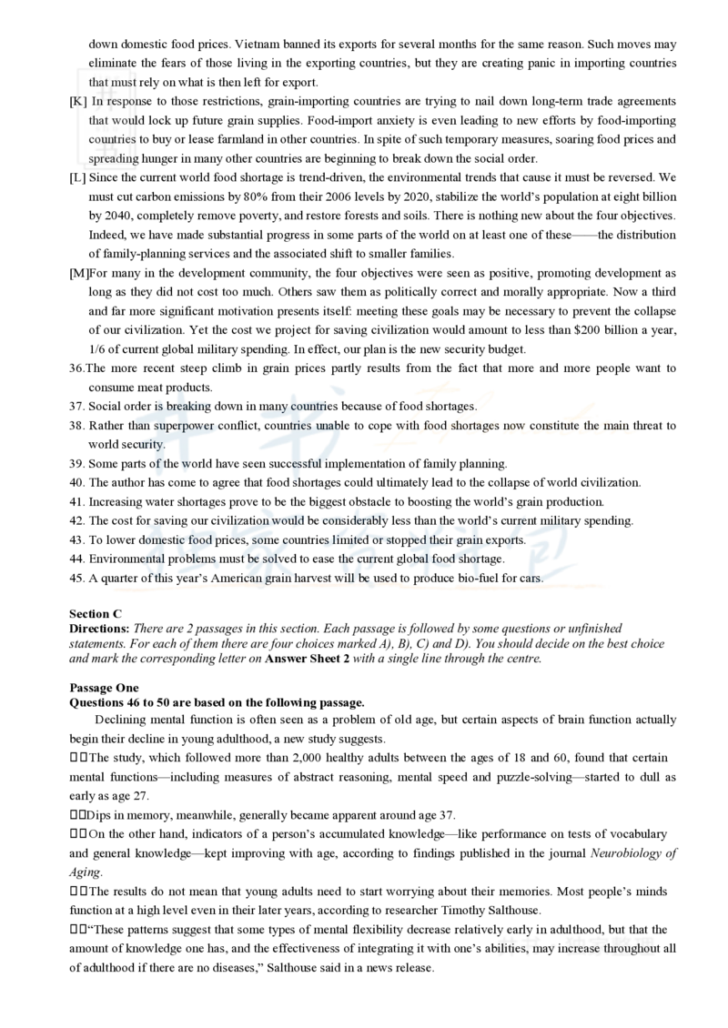 2016年6月大学英语四级考试真题卷2_最新更新，视频都在这_2026、6月四级速转存易和谐_四六级真题+资料包_四级真题_2016年6月CET4