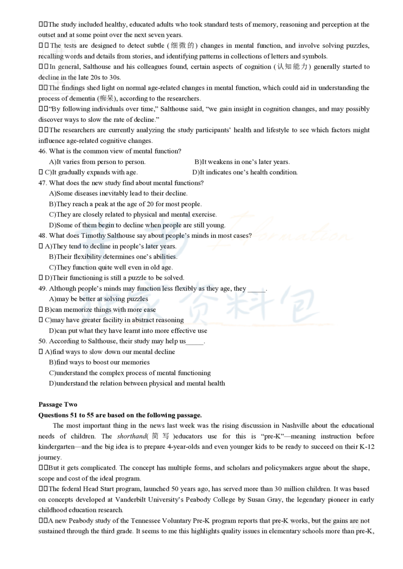 2016年6月大学英语四级考试真题卷2_最新更新，视频都在这_2026、6月四级速转存易和谐_四六级真题+资料包_四级真题_2016年6月CET4