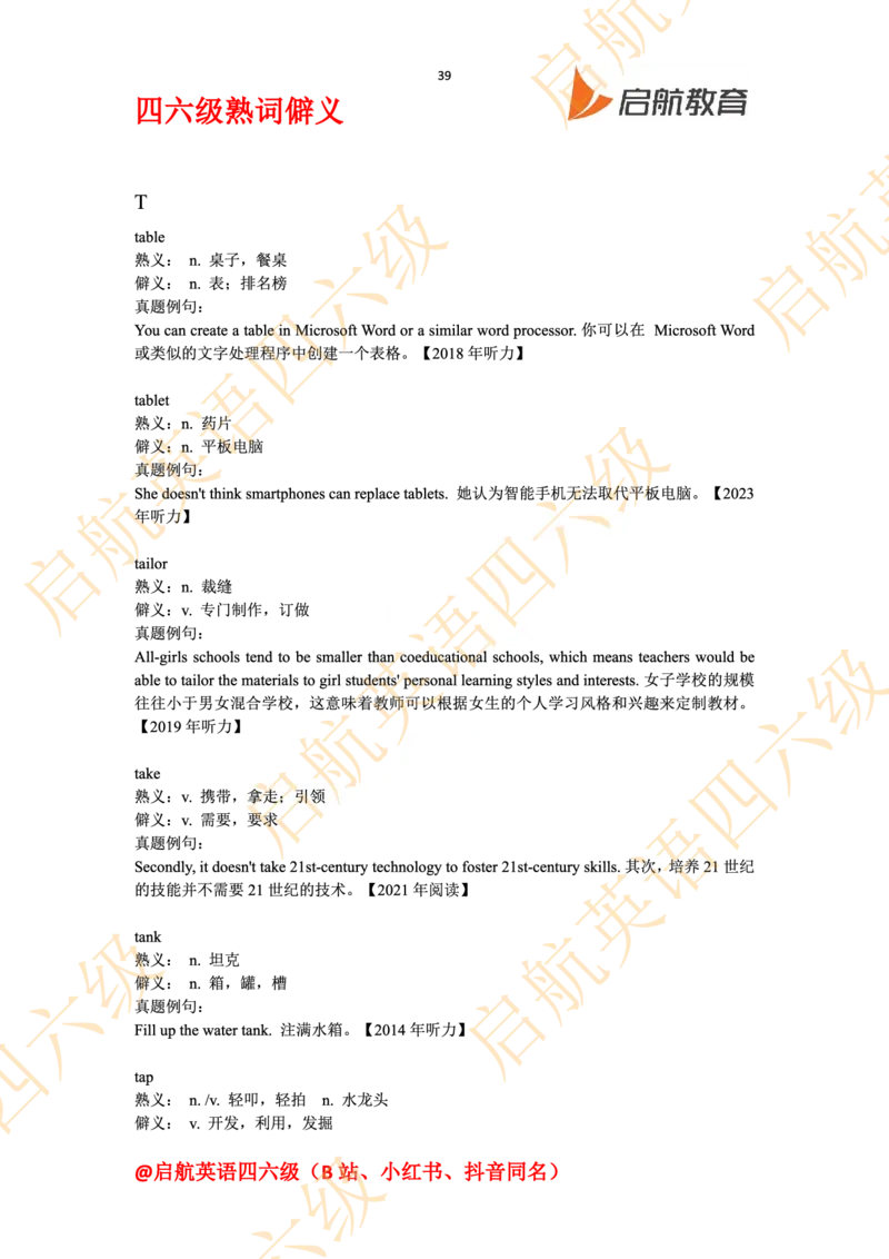 四六级熟词僻义_最新更新，视频都在这_2026、6月四级速转存易和谐_0、2025年12月四级_01.启航四级全程班马天艺_06.熟词僻义