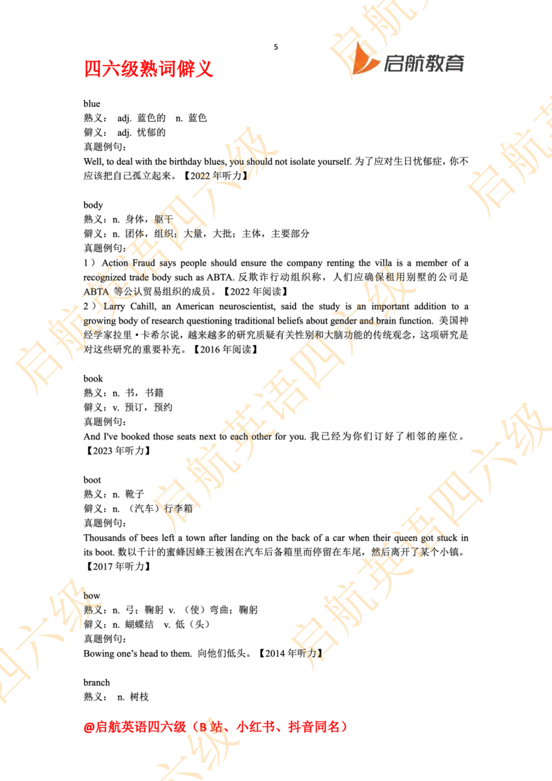 四六级熟词僻义_最新更新，视频都在这_2026、6月四级速转存易和谐_0、2025年12月四级_01.启航四级全程班马天艺_06.熟词僻义