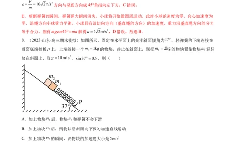 第12讲牛顿运动定律（练习）（解析版）_04高考物理_新高考复习资料_2024新高考复习资料_一轮复习资料_2024年高考物理一轮复习讲练测（讲义+练习+课件）（新高考）_讲义+练习