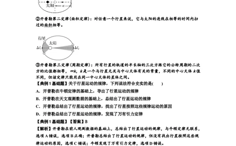 知识点28：开普勒行星运动定律及其应用（解析版）_04高考物理_通用版（老高考）复习资料_2024年复习资料_基础版2024届高考物理一轮复习讲义及对应练习