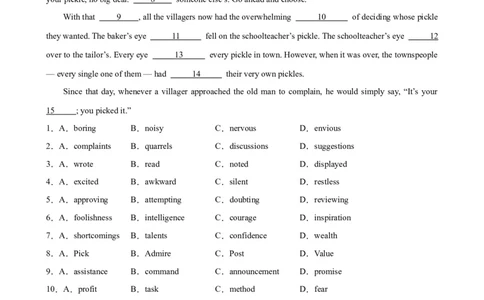 考点巩固卷18完形填空之记叙文（原卷版）_03高考英语_新高考复习资料_2024年新高考资料_一轮复习资料_完2024年高考英语一轮复习考点通关卷（新高考）