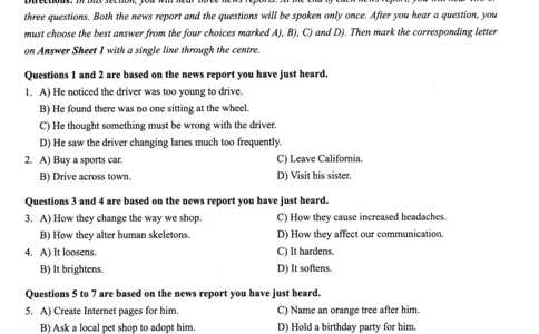 2023年12月英语四级真题试卷第2套（含答案解析）_最新更新，视频都在这_2026、6月四级速转存易和谐_四六级真题+资料包_四级真题_2024年CET4