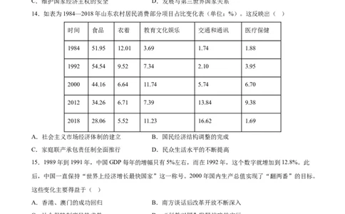 考点巩固卷10改革开放与社会主义现代化建设（原卷版）_07高考历史_新高考复习资料_2024年新高考复习资料_一轮复习资料_完2024年高考历史一轮复习考点通关卷（新高考通用）