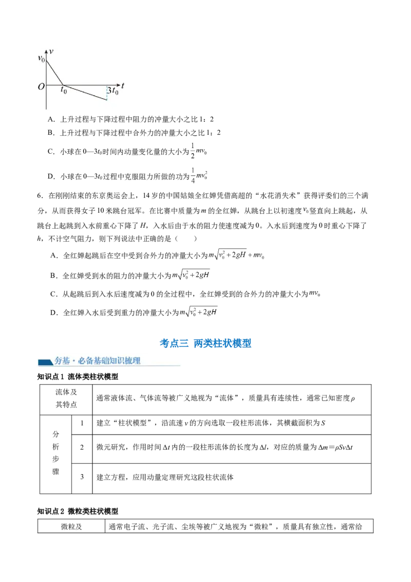 第30讲动量和动量定理（讲义）（原卷版）_04高考物理_新高考复习资料_2024新高考复习资料_一轮复习资料_2024年高考物理一轮复习讲练测（讲义+练习+课件）（新高考）_讲义+练习