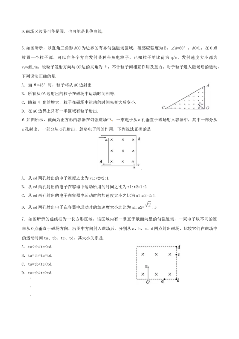 考向18洛伦兹力＼安培力-备战2022年高考物理一轮复习考点微专题_04高考物理_新高考复习资料_2022年新高考复习资料_备战2022年高考物理一轮复习考点微专题