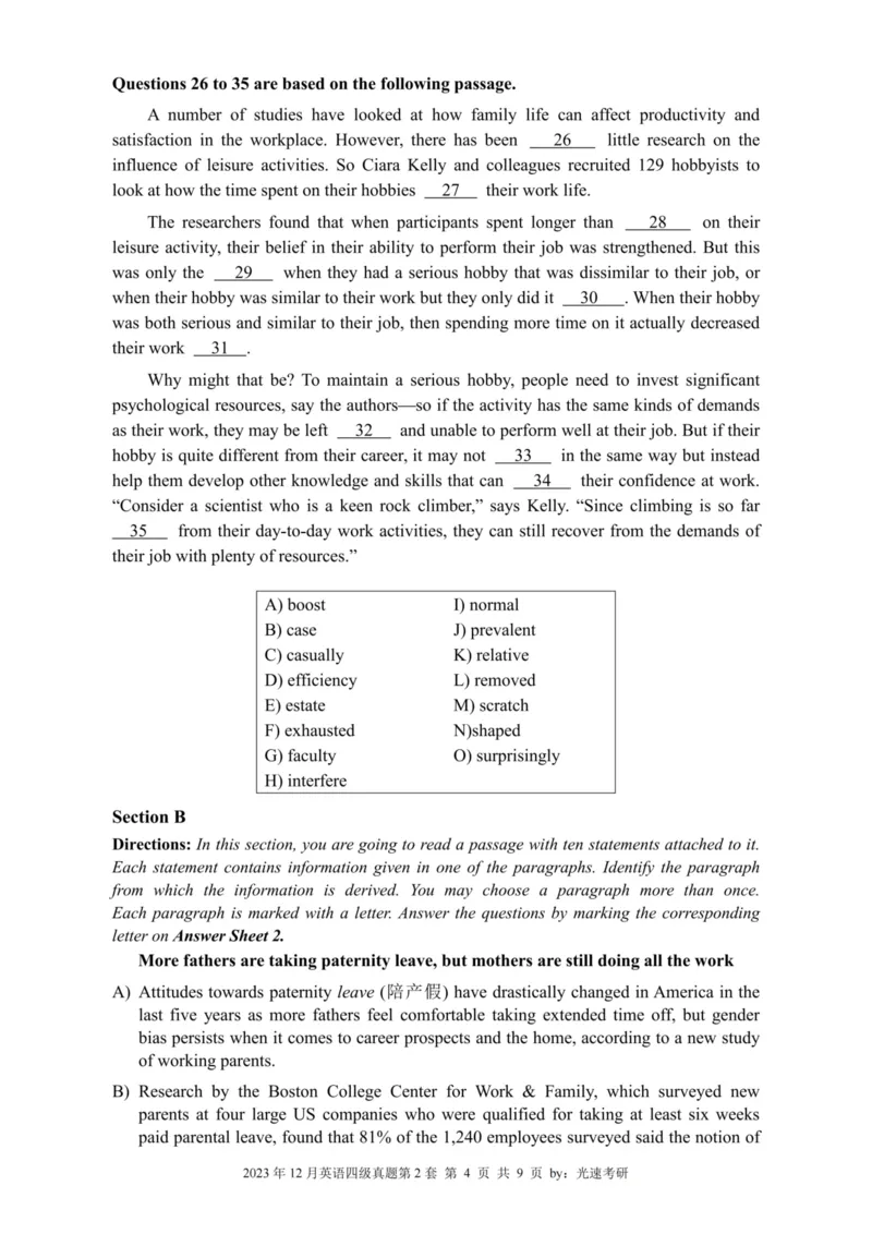 2023.12四级真题全3套(带书签)_02.四六级真题+模拟题（0128）_四级真题+音频+解析(0128)_03.2016&mdash;2025年新题型_2023年12月四级