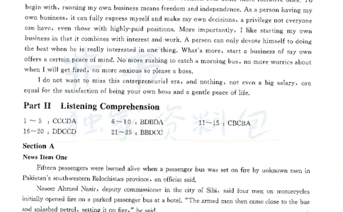 2016年12月大学英语四级考试答案及解析卷3_最新更新，视频都在这_2026、6月四级速转存易和谐_四六级真题+资料包_四级真题_2016年12月CET4
