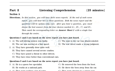 2017年6月大学英语四级考试真题卷1_最新更新，视频都在这_2026、6月四级速转存易和谐_四六级真题+资料包_四级真题_2017年6月CET4