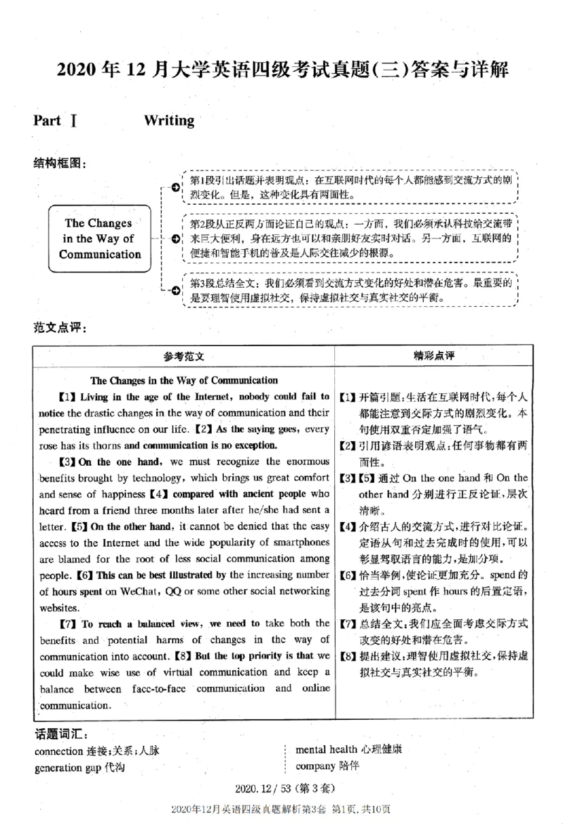 2020.12四级解析全3套(带书签)_02.四六级真题+模拟题（0128）_四级真题+音频+解析(0128)_03.2016&mdash;2025年新题型_2020年12月四级