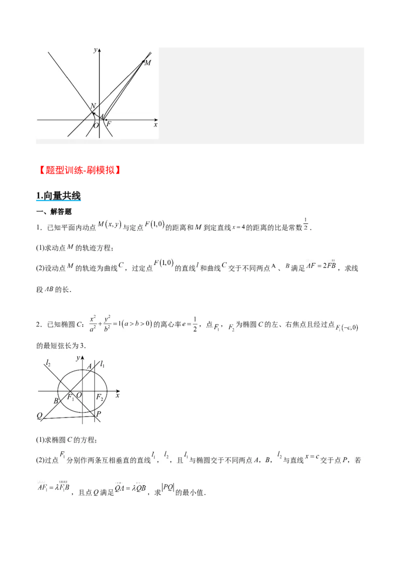 素养拓展36圆锥曲线与向量交汇问题（原卷版）_02高考数学_新高考复习资料_2024年新高考资料_一轮复习资料_一轮复习讲义&mdash;素养拓展（精讲+精练）（新高考通用）
