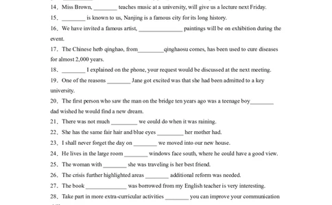 考点巩固卷02定语从句（解析版）_03高考英语_新高考复习资料_2024年新高考资料_一轮复习资料_完2024年高考英语一轮复习考点通关卷（新高考）_考点巩固卷02定语从句