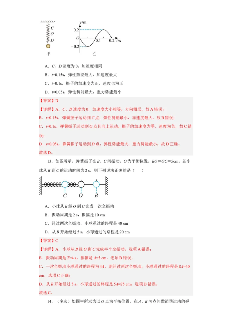 第47讲机械振动（原卷版）_04高考物理_新高考复习资料_2024新高考复习资料_一轮复习资料_完划重点2024年高考一轮复习精细讲义