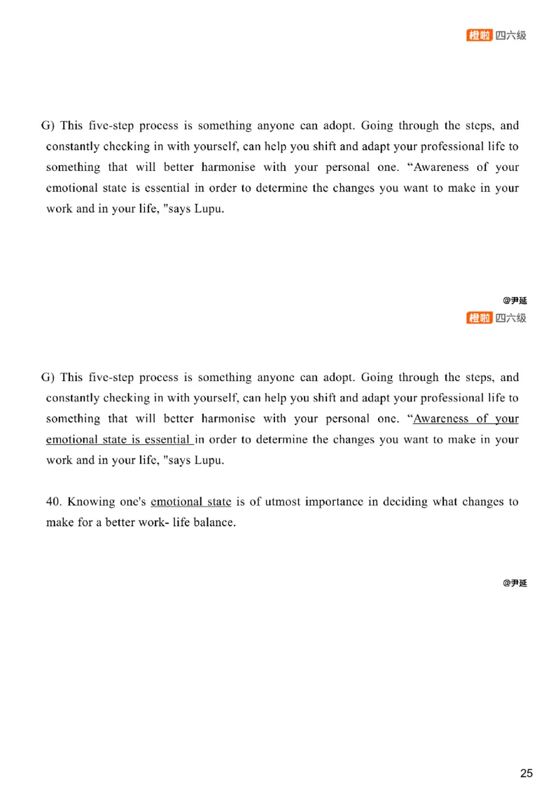 [24.4]--四级阅读模考解析24年12月第一套匹配题+选词填_最新更新，视频都在这_2026，6月六级速转存易和谐_1、2025年6月六级_10.2026六级英语橙啦_{1}--课程_{24}--四级6月7日模考解析