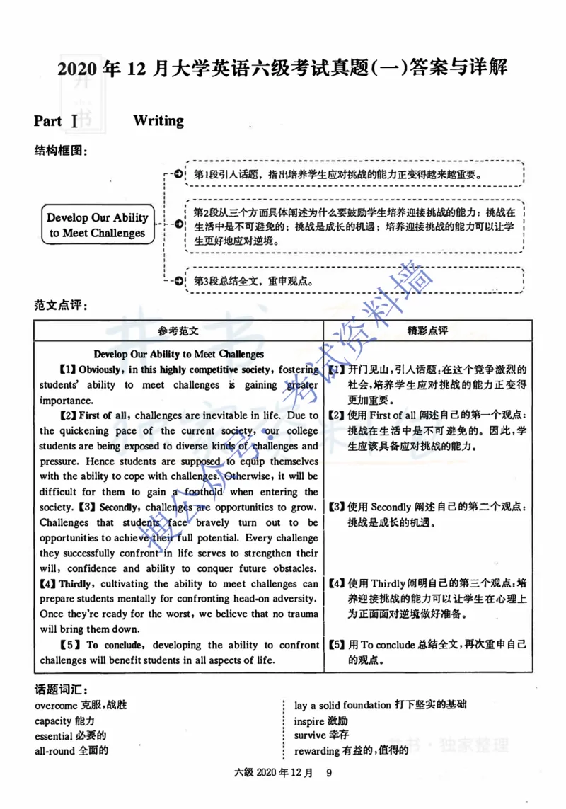 2020.12英语六级考试解析第1套_最新更新，视频都在这_2026、6月四级速转存易和谐_四六级真题+资料包_六级真题_2020年12月六级真题及答案解析（完整版）