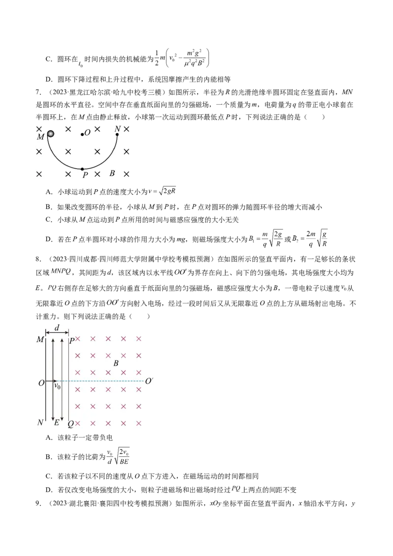 第53讲带电粒子在复合场中的运动（练习）（原卷版）_04高考物理_新高考复习资料_2024新高考复习资料_一轮复习资料_2024年高考物理一轮复习讲练测（讲义+练习+课件）（新高考）