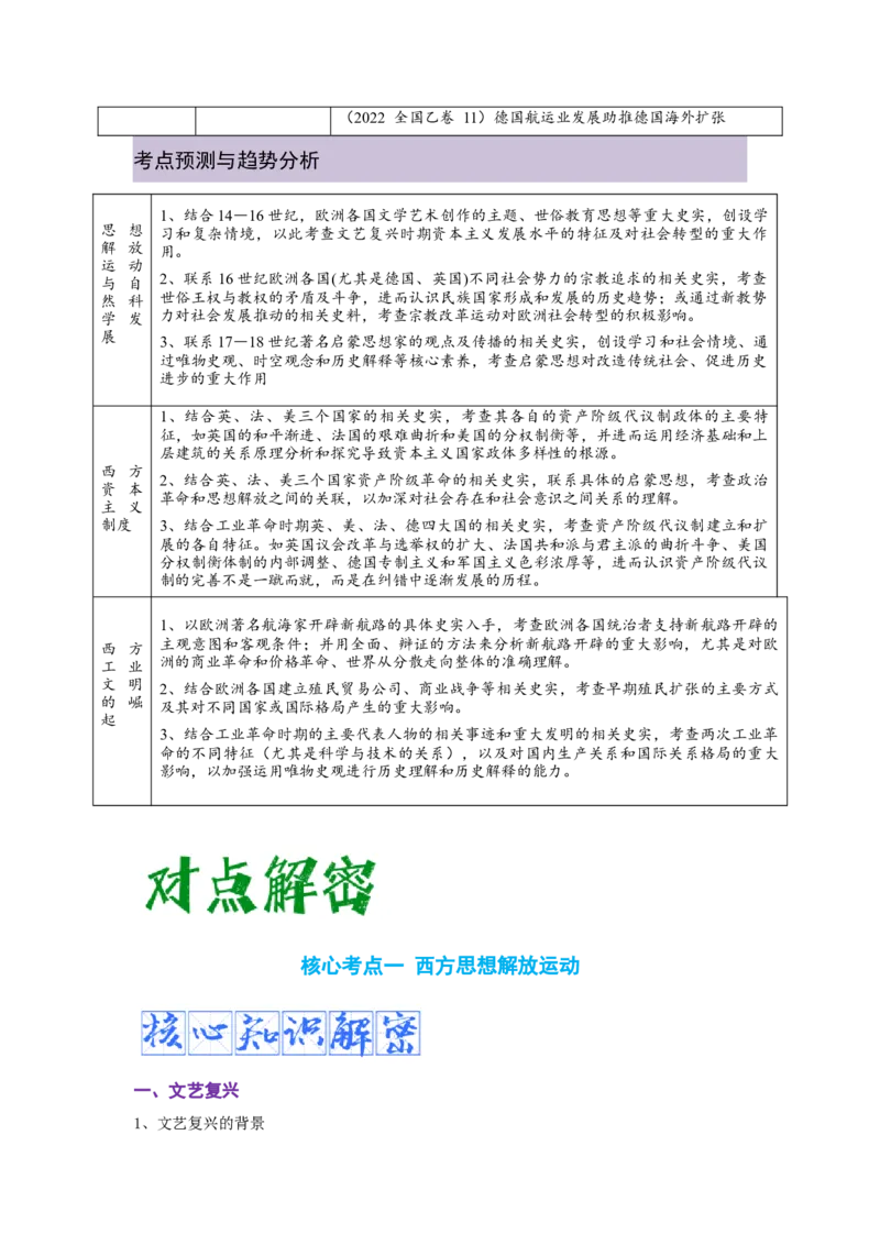 解密10近代时期的世界（复习讲义）-高频考点解密2023年高考历史二轮复习讲义+分层训练_07高考历史_新高考复习资料_2023年新高考复习资料