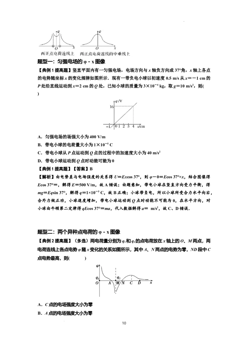 知识点66：静电场中的图象问题（提高解析版）_04高考物理_新高考复习资料_2024新高考复习资料_一轮复习资料_提高版2024届高考物理一轮复习讲义及对应练习
