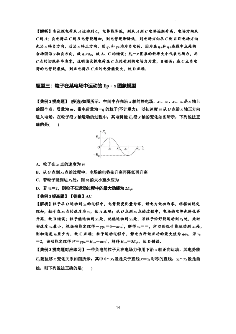 知识点66：静电场中的图象问题（提高解析版）_04高考物理_新高考复习资料_2024新高考复习资料_一轮复习资料_提高版2024届高考物理一轮复习讲义及对应练习