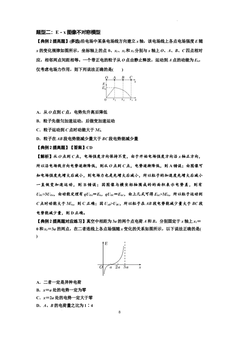 知识点66：静电场中的图象问题（提高解析版）_04高考物理_新高考复习资料_2024新高考复习资料_一轮复习资料_提高版2024届高考物理一轮复习讲义及对应练习