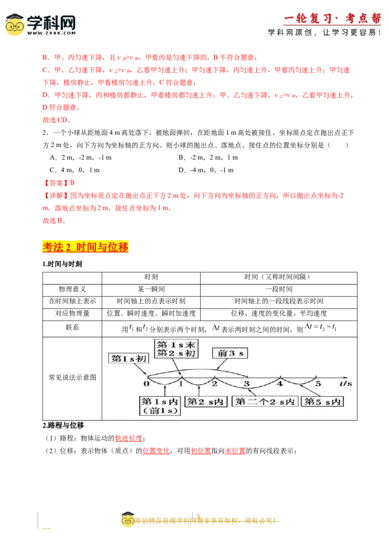考点01运动的描述（核心考点精讲精练）-备战2024年高考物理一轮复习考点帮（新高考专用）（解析版）_04高考物理_新高考复习资料_2024新高考复习资料_一轮复习资料