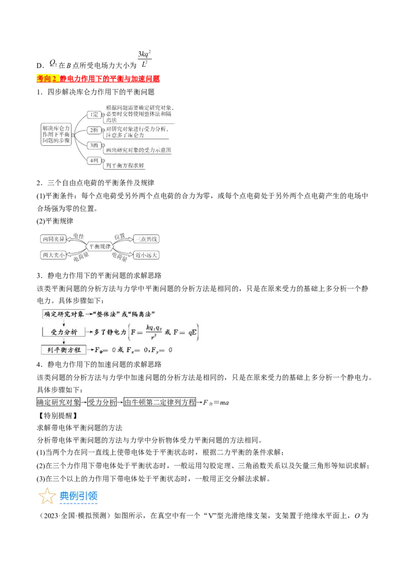 考点34电场力的性质（原卷版）_04高考物理_通用版（老高考）复习资料_2024年复习资料_完备战2024年高考物理一轮复习考点帮（全国通用）