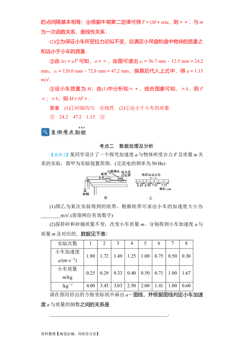第11讲实验：验证牛顿第二定律（解析版）_04高考物理_新高考复习资料_2024新高考复习资料_一轮复习资料_完划重点2024年高考一轮复习精细讲义