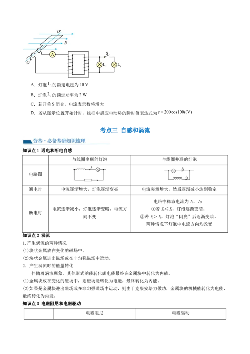 第55讲法拉第电磁感应定律自感和涡流（讲义）（原卷版）_04高考物理_新高考复习资料_2024新高考复习资料_一轮复习资料_2024年高考物理一轮复习讲练测（讲义+练习+课件）（新高考）