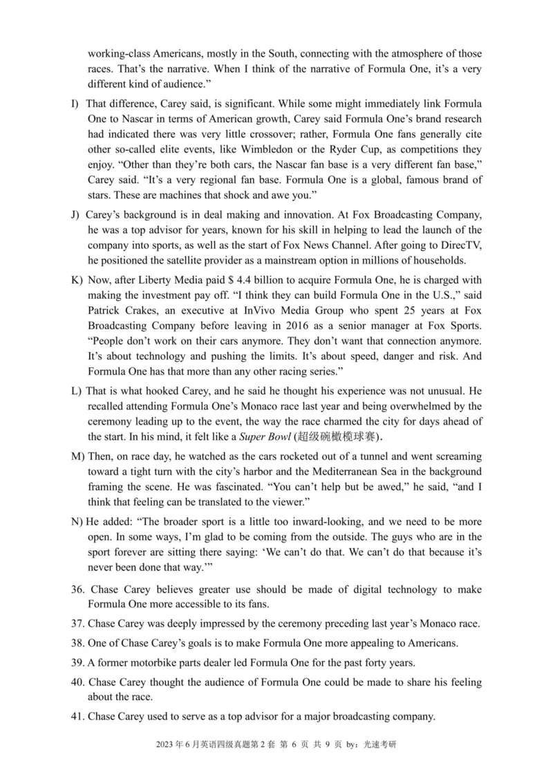 2023.06四级真题全3套(带书签)_02.四六级真题+模拟题（0128）_四级真题+音频+解析(0128)_03.2016&mdash;2025年新题型_2023年06月四级