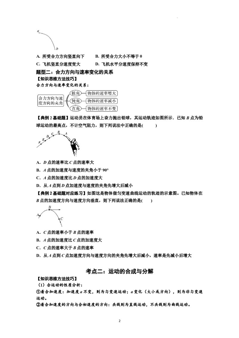 知识点24：曲线运动　运动的合成与分解（原卷版）_04高考物理_通用版（老高考）复习资料_2024年复习资料_基础版2024届高考物理一轮复习讲义及对应练习