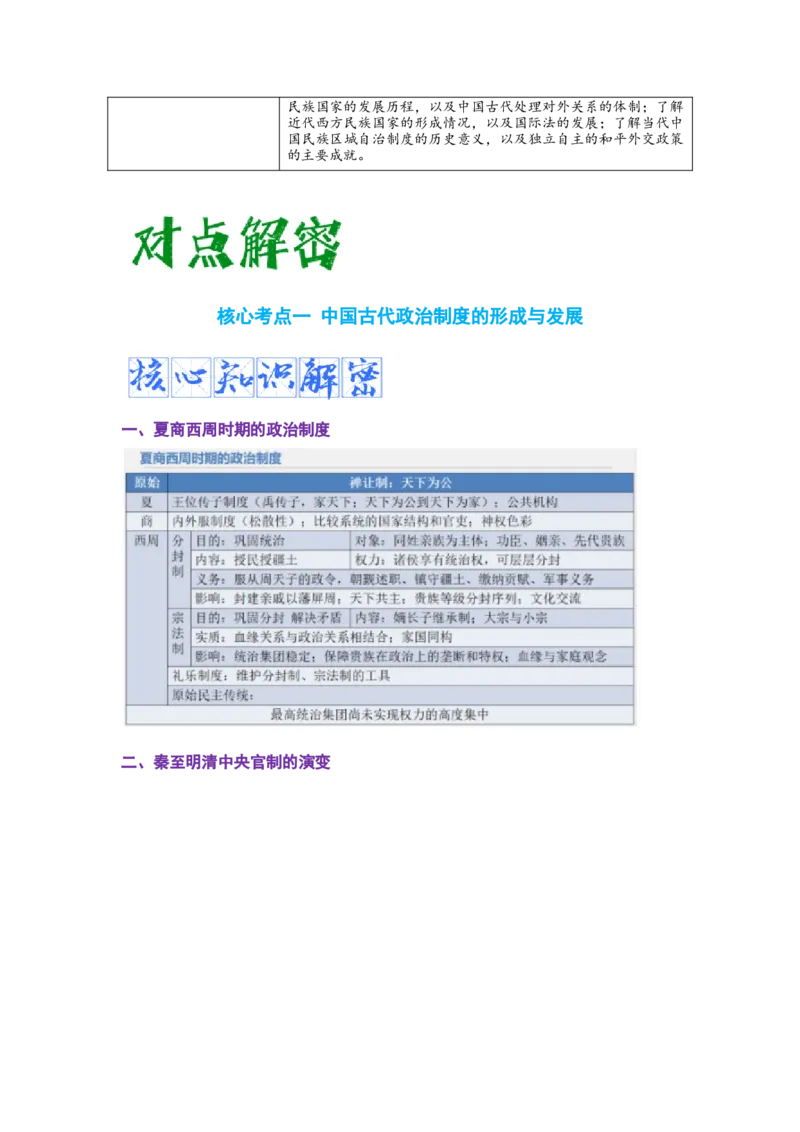 解密13选择性必修一：国家制度与社会治理（复习讲义）-高频考点解密2023年高考历史二轮复习讲义+分层训练_07高考历史_新高考复习资料_2023年新高考复习资料