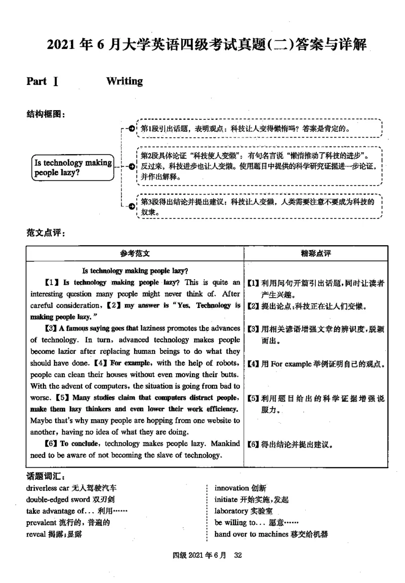 2021.06四级解析全3套(带书签)_02.四六级真题+模拟题（0128）_四级真题+音频+解析(0128)_03.2016&mdash;2025年新题型_2021年06月四级