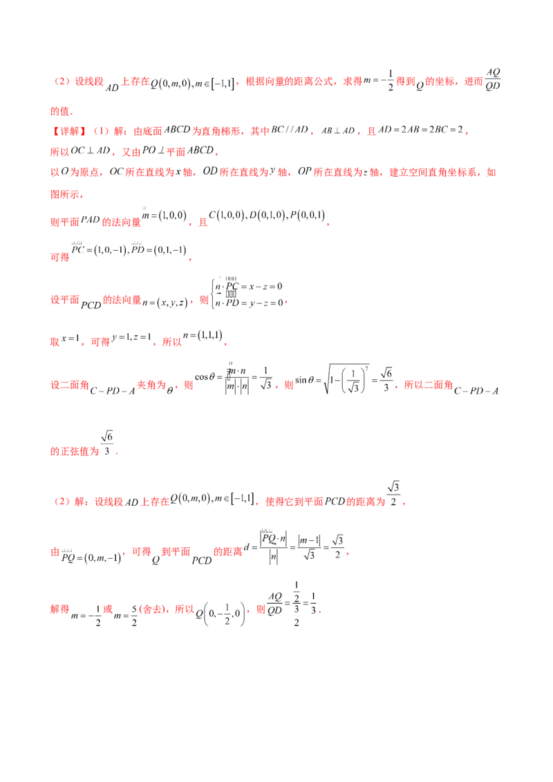 考点巩固卷18空间向量与立体几何(九大考点)（解析版）_02高考数学_新高考复习资料_2024年新高考资料_一轮复习资料_完2024年高考数学一轮复习考点通关卷（新高考）_考点巩固卷